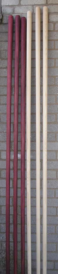 Purpleheart and ash long poles